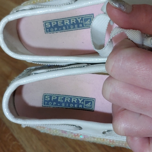 Sperry Top-Sliders Iridescent Sequins Loafers Shoes 6M - Picture 12 of 14
